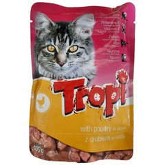 Tropi (Тропи) Pouch for Cat Poultry in Gravy - Влажный корм с птицей для котов (кусочки в соусе) 100 г