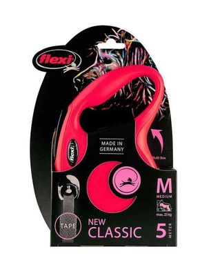 Flexi (Флексі) New Classic M - Поводок-рулетка для собак, стрічка (5 м, до 25 кг) M Чорний