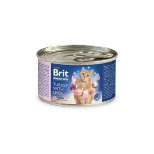 Brit Premium (Бріт Преміум) by Nature Turkey with Liver - Вологий корм з індичкою і печінкою для дорослих котів (паштет) 200 г