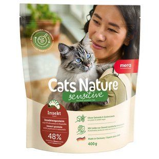 Mera (Мера) Cats Nature Sensitive Insekt (Insekt) &ndash; Сухий корм з протеїном комах для дорослих котів із чутливим травленням, 400 г