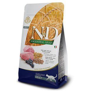 Farmina (Фармина) N&D Low Grain Cat Lamb & Blueberry Adult - Низкозерновой сухой корм с ягненком и черникой для взрослых котов, 5 кг