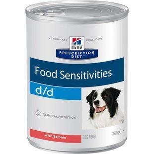 Hill's (Хіллс) Prescription Diet d / d Food Sensitivities Salmon - Консервований корм-дієта з лососем для собак з шкірними захворюваннями, 370 г