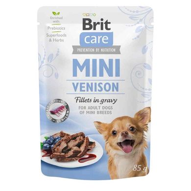 Brit Care (Брит Кеа) Mini Venison - Влажный корм с дичью для собак мелких и мини-пород (филе в соусе) 85 г