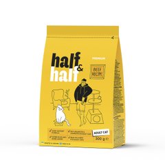 Half&Half (Хаф енд Хаф) сухий корм для дорослих кішок, з яловичиною, 300 г