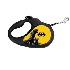 Collar (Коллар) WAUDOG Roulette Leash - Повідець-рулетка для собак з малюнком "Бетмен Жовтий" XS Чорний