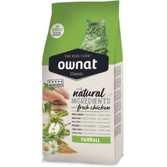 Ownat (Овнат) Hairball - Сухой корм с курицей для котов, способствующий выведению шерсти 4 кг