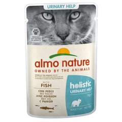 Almo Nature (Альмо Натюр) Holistic Urinary Help Cat Fish - Влажный корм с рыбой для профилактики мочекаменной болезни у котов (кусочки в желе) 70 г