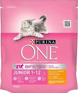 Purina ONE (Пуріна Ван) Junior &ndash; Сухий корм з куркою та цільними злаками для кошенят, 450 г
