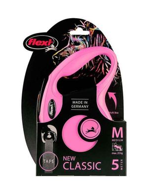 Flexi (Флекси) New Classic M - Поводок-рулетка для собак, лента (5 м, до 25 кг) M Синий