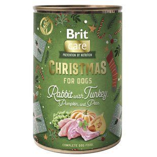 Brit Care (Брит Кеа) Mono Protein Christmas Rabbit - Консервированный корм с кроликом рождественский ужин для собак, 400 г