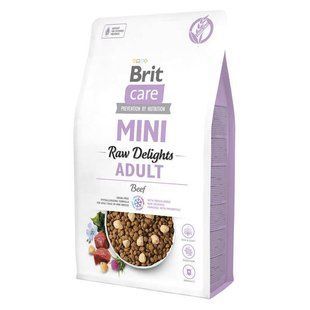 Brit Care (Брит Кеа) Mini Raw Delights Beef - Сухой беззерновой корм с говядиной для взрослых собак мелких пород, 2 кг
