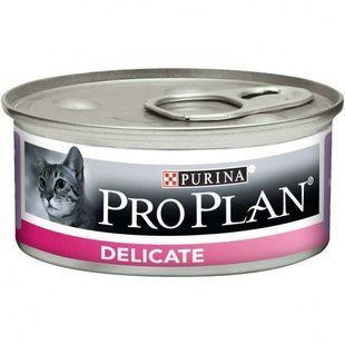 Purina Pro Plan (Пурина Про План) Delicate Turkey Cat - Консервированный корм с индейкой для кошек с чувствительным желудком (паштет) 85 г