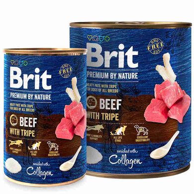 Brit Premium (Брит Премиум) by Nature Beef with Tripe - Консервированный корм с говядиной и требухой для собак (паштет) 400 г