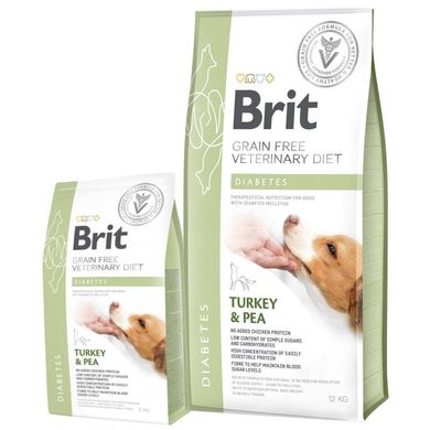 Brit GF Veterinary Diet (Бріт Ветерінарі Дієт) Dog Diabetes - Беззернова дієта при цукровому діабеті з індичкою та горохом для собак 2 кг