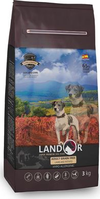 Landor (Ландор) Adult Grain Free Lamb & Potato - Сухой беззерновой корм с ягненком и бататом для взрослых собак всех пород 1 кг