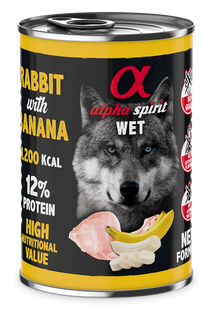 Alpha Spirit (Альфа Спирит) Rabbit With Banana - Влажный корм для взрослых собак с кроликом и бананами 400 г