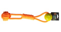 AnimAll (ЭнимАлл) GrizZzly - Игрушка канат с шариком для собак 41х7х7 см Оранжевый
