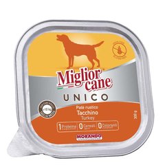 Morando (Морандо) Migliorcane Unico Turkey - Консервований корм з індичкою для собак середніх порід (паштет) 300 г