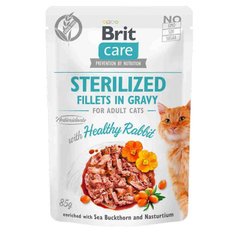 Brit Care (Бріт Кеа) Fillets in GravySterilized Healthy Rabbit - Вологий корм "Філе в соусі" з кроликом для стерилізованих котів 85 г