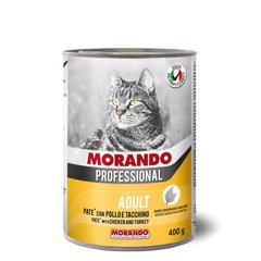 Morando (Морандо) Professional Adult Chicken and Turkey - Консервований корм з куркою та індичкою для дорослих котів (паштет) 400 г