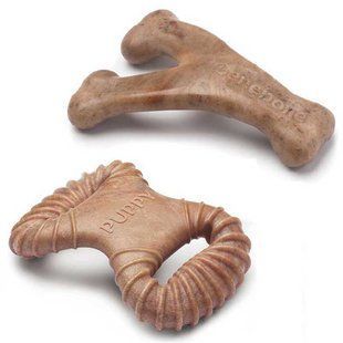 Benebone (Бенебоне) Puppy Pack - Набор жевательных игрушек Дентал+Рычаг со вкусом бекона для щенков, Tiny, 2 шт.