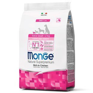 Monge (Монж) DOG Extrasmall Puppy & Junior - Сухой корм для щенков миниатюрных пород с курицей и рисом 800 г