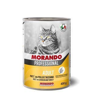 Morando (Морандо) Professional Adult Chicken and Turkey - Консервированный корм с курицей и индейкой для взрослых кошек (паштет) 400 г