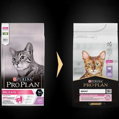 Purina Pro Plan (Пурина Про План) Delicate Digestion Adult Turkey - Сухой корм с индейкой для взрослых кошек с чувствительным пищеварением, 1,5 кг