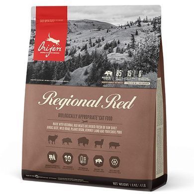 Orijen (Ориджен) Regional Red Cat - Сухой корм с бизоном и кабаном для кошек и котят, 1,8 кг