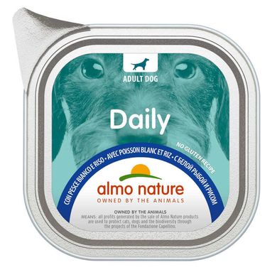 Almo Nature (Альмо Натюр) Daily Adult Dog White Fish&Rice - Консервований корм з білою рибою та рисом для дорослих собак 100 г
