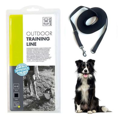 M-Pets (М-Петс) Outdoor Training Line – Тренировочный длинный поводок для собак 2х1000 см Черный