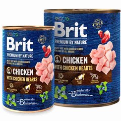 Brit Premium (Бріт Преміум) by Nature Chicken with Hearts - Консервованний корм з куркою та курячим серцем для собак (паштет) 400 г