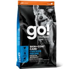 GO! (Гоу!) SOLUTIONS Skin + Coat Care Chicken Recipe (22/14) - Сухой корм с курицей и овсянкой для щенков и взрослых собак, забота о коже и шерсти 100 г