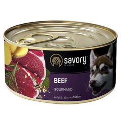 Savory (Сейворі) Dog Gourmand Вeef - Вологий корм з м'яса яловичини для дорослих собак гурманів 100 г