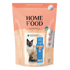 Гіпоалергенний сухий корм HOME FOOD (Хоум фуд) для дорослих котів - Морський коктейль 1.6 кг