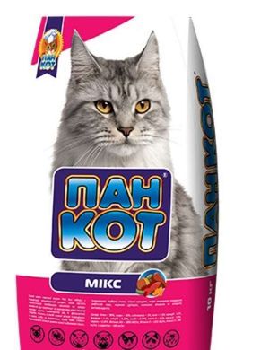 Пан Кот МИКС - Сухой корм для взрослых кошек 10 кг
