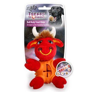 Afp (ЭйЭфПи) Bull Body Treat Hider - Мягкая игрушка Бычок с диспенсером для лакомств, 18 см