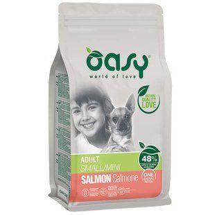 Оasy (Оази) Оap Adult Dog Small/Mini Salmon - Сухой монопротеиновый корм с лососем для взрослых собак мелких пород, 2,5 кг