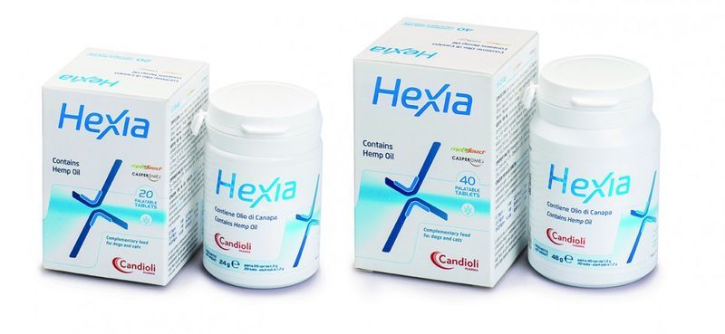 Candioli (Кандиоли) HEXIA contains Hemp oil - Обезболивающая добавка Гексия с маслом конопли и экстрактом босвеллии для собак и кошек 20 шт./уп.