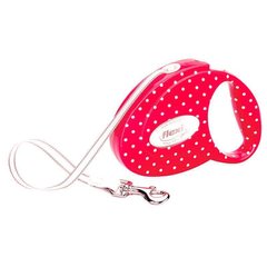 Flexi (Флексі) Fashion Ladies S "Small dots" - Повідець-рулетка для собак дрібних порід "Маленькі крапки", стрічка (3м, до 12 кг) S Рожевий