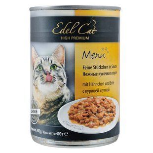 Edel (Едел) Cat Menu - Консервований корм з м'ясом курки і качки для котів 400 г