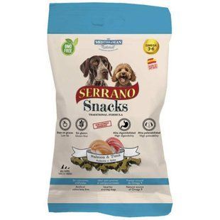 Mediterranean Natural (Медитераниан Натурал) (Натураль) Serrano Snacks Salmon&Tuna &ndash; Натуральное лакомство с лососем и тунцом для собак, 100 г
