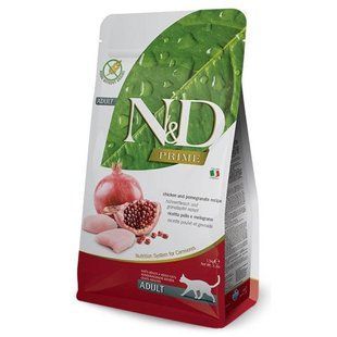 Farmina (Фармина) N&D Prime Gf Cat Chicken & Pomegranate Adult - Беззерновой сухой корм с курицей и гранатом для взрослых котов, 5 кг