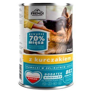 Frendi (Френди) Dog Chicken Chunks in Sauce - Консервированный корм с курицей для взрослых собак различных пород (кусочки в соусе) 1,25 кг