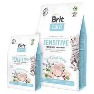 Brit Care (Бріт Кеа) Cat Sensitive Insect&Fresh Herring &ndash; Сухий беззерновий корм з комахами та оселедцем для котів з чутливим травленням, 400 г