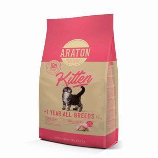 Araton (Аратон) Kitten - Сухой корм с курицей и кукурузой для котят, 1,5 кг
