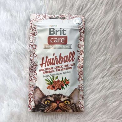 Brit Care (Брит Кеа) Cat Functional Snack Hairball – Функциональное лакомство для выведения шерсти из желудка с уткой для взрослых кошек 50 г