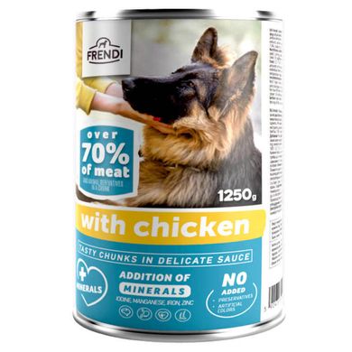 Frendi (Френді) Dog Chicken Chunks in Sauce - Консервований корм з куркою для дорослих собак різних порід (шматочки в соусі) 1,25 кг