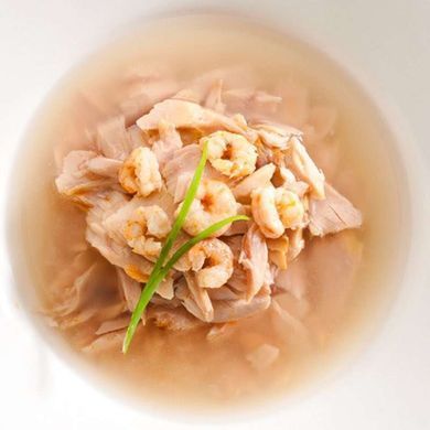 Cherie (Шери) Yellowfin mix Skipjack Tuna with Shrimp Entrеes in Gravy - Влажный корм с тунцом и креветками для взрослых кошек (кусочки в соусе) 80 г