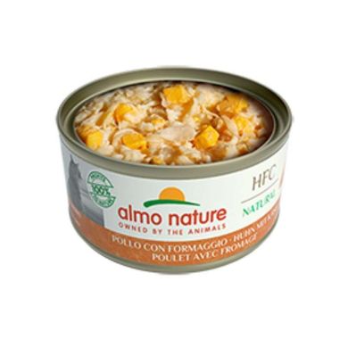 Almo Nature (Альмо Натюр) HFC Natural Adult Cat Chicken&Cheese - Консервированный корм с курицей и сыром для взрослых кошек (кусочки в желе) 70 г